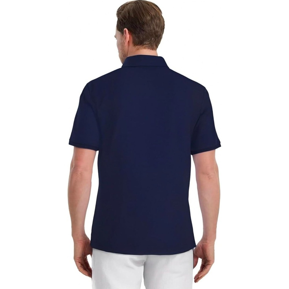 Colocarbon Men Navy Blue Short Sleeve Moisture Wicking Dry Fit Golf Polo Shirt S - Picture 2 of 7